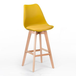 Tabouret style scandinave avec assise rembourrée - Disponible en différentes couleurs