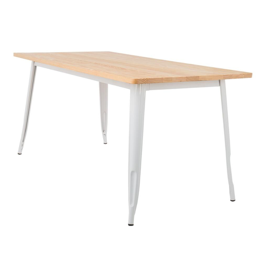 Table style industriel en acier et bois ( 120 x 60 cm ) - 2 couleurs disponibles