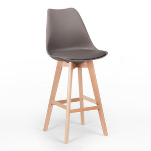 Tabouret style scandinave avec assise rembourrée - Disponible en différentes couleurs